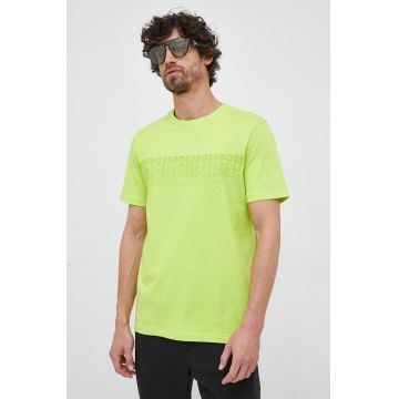 BOSS tricou din bumbac BOSS GREEN culoarea verde, cu imprimeu