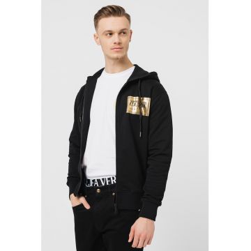 Hanorac cu fermoar si imprimeu logo pe piept