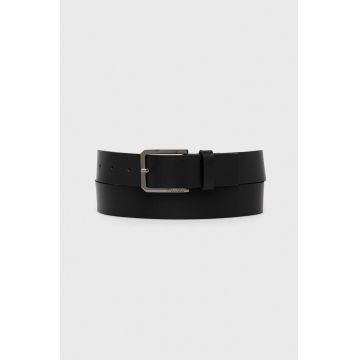 HUGO curea de piele barbati, culoarea negru