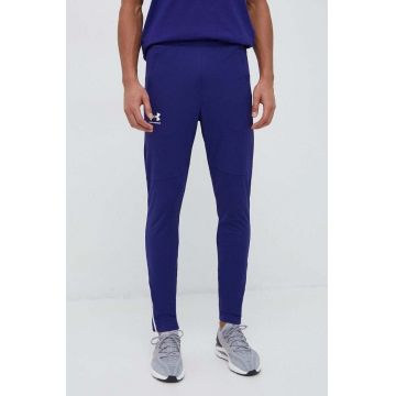 Under Armour pantaloni de trening Pique culoarea violet, neted