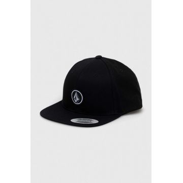 Volcom șapcă de baseball din bumbac culoarea negru, neted