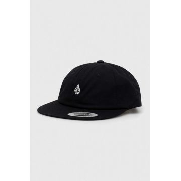 Volcom șapcă de baseball din bumbac culoarea negru, neted