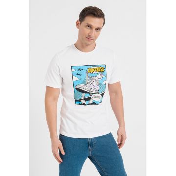 Tricou de bumbac cu imprimeu grafic Hero