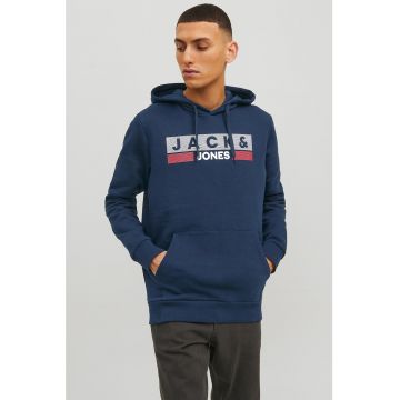 Jack & Jones - Hanorac cu imprimeu logo si buzunar kangaroo Corp