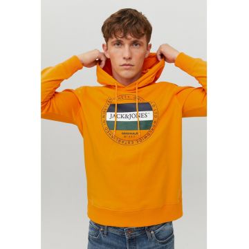 Jack & Jones - Hanorac cu imprimeu logo si snur de ajustare