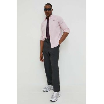 Abercrombie & Fitch camasa barbati, culoarea roz, cu guler button-down, regular