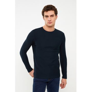 Bluza sport de bumbac cu decolteu la baza gatului