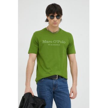 Marc O'Polo tricou din bumbac culoarea verde, cu imprimeu