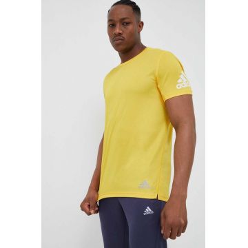 adidas Performance tricou de alergare Run It culoarea galben, cu imprimeu
