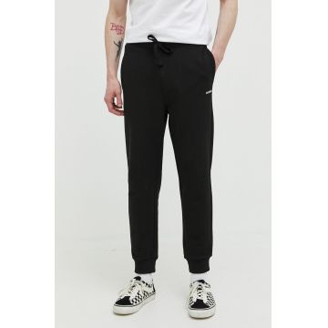 HUGO pantaloni de trening din bumbac culoarea negru, neted, 50489617