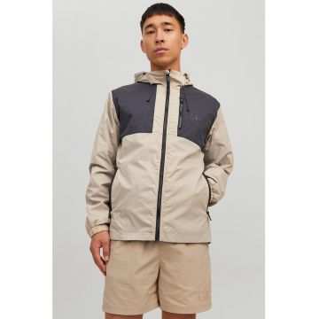Jack & Jones - Jacheta cu gluga si slituri laterale cu fermoar