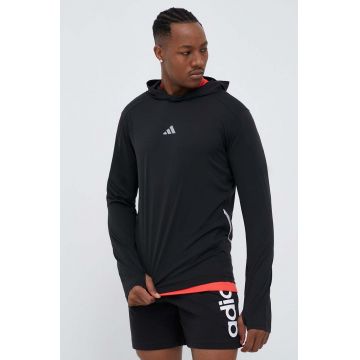 adidas Performance hanorac de jogging X-City culoarea negru, cu glugă, neted