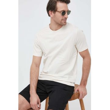 BOSS tricou din bumbac culoarea bej, modelator