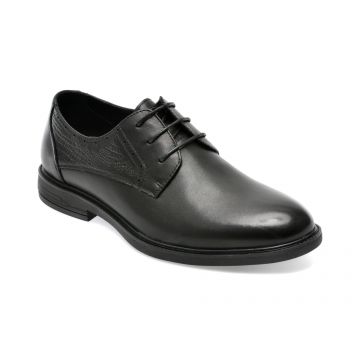 Pantofi OTTER negri, L25059, din piele naturala