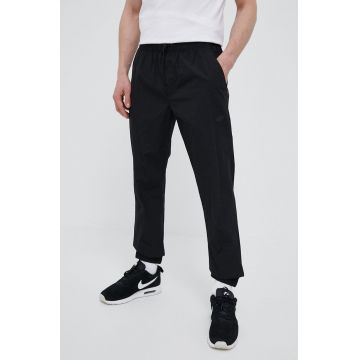 4F pantaloni barbati, culoarea negru, neted