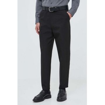 Armani Exchange pantaloni barbati, culoarea negru, drept