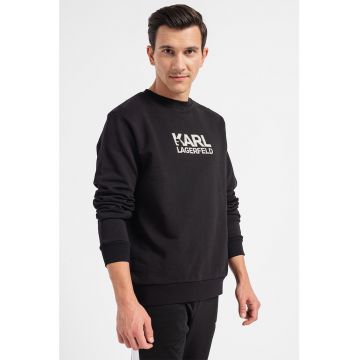 Bluza sport din bumbac cu aplicatie logo