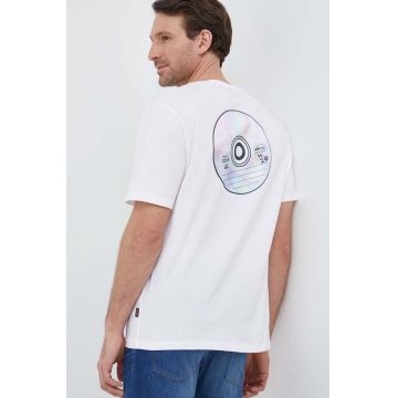 BOSS tricou din bumbac BOSS ORANGE culoarea alb, cu imprimeu