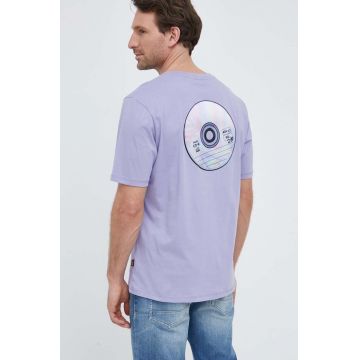 BOSS tricou din bumbac BOSS ORANGE culoarea violet, cu imprimeu