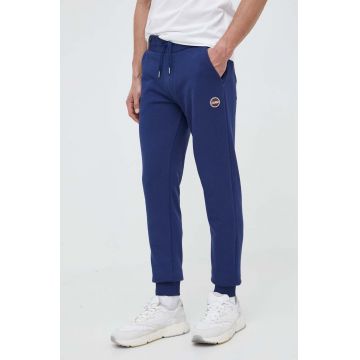 Colmar pantaloni de trening culoarea albastru marin, neted