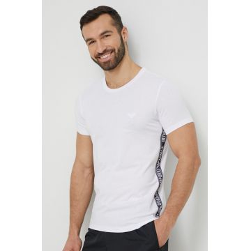 Emporio Armani Underwear tricou de pijama din bumbac culoarea alb, neted
