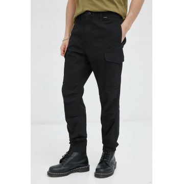 G-Star Raw pantaloni de bumbac culoarea negru, cu fason cargo