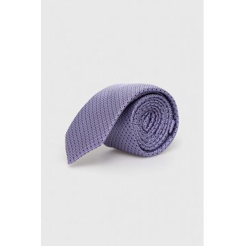 HUGO cravata de matase culoarea violet