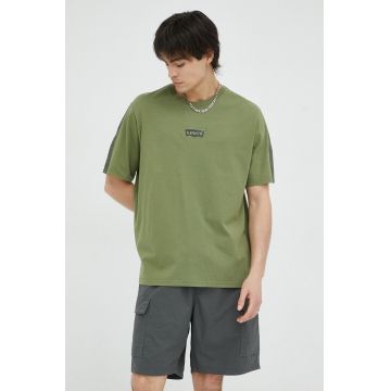 Levi's tricou din bumbac culoarea verde, cu imprimeu