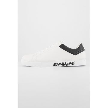 Pantofi sport de piele cu logo pe talpa