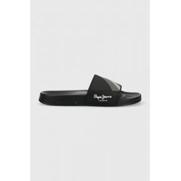 Pepe Jeans papuci SLIDER barbati, culoarea negru, PMS70125