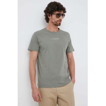 Pepe Jeans tricou din bumbac David culoarea verde, cu imprimeu