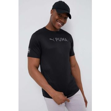 Puma tricou de antrenament Fit culoarea negru, cu imprimeu