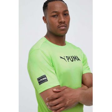 Puma tricou de antrenament Fit culoarea verde, cu imprimeu