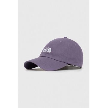 The North Face șapcă de baseball din bumbac culoarea violet, cu imprimeu
