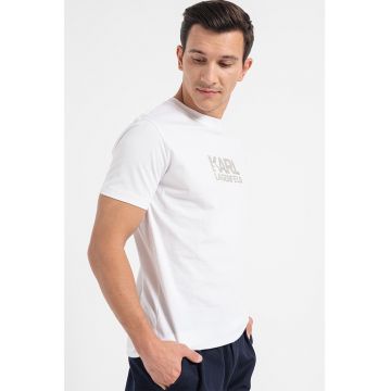 Tricou cu decolteu la baza gatului si logo