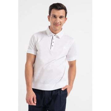 Tricou polo din bumbac cu detaliu logo