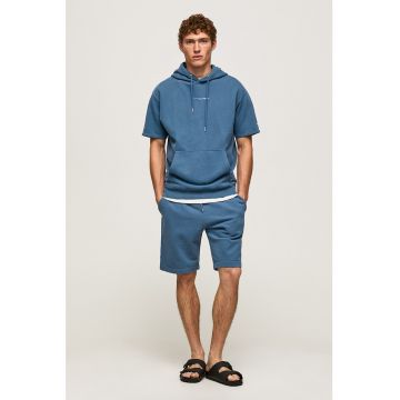 Pantaloni scurti sport cu snur - Albastru prafuit