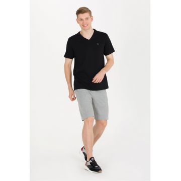 Pantaloni sport scurti cu logo brodat