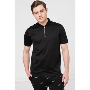 Tricou polo cu fenta cu fermoar Deresom