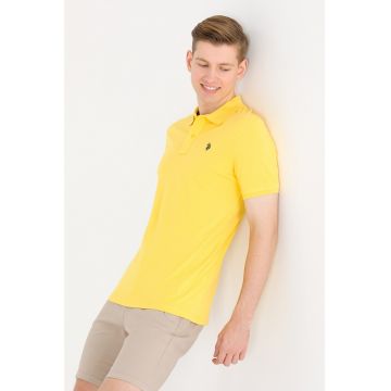 Tricou polo slim fit din amestec de bumbac