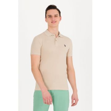 Tricou polo slim fit din amestec de bumbac