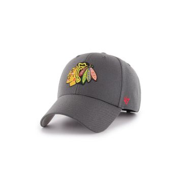 47brand șapcă NHL Chicago Blackhawks culoarea gri, cu imprimeu  H-MVP04WBV-CC