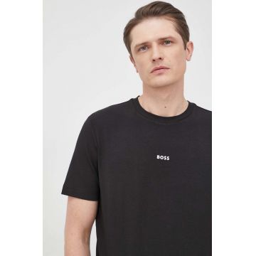 BOSS tricou CASUAL bărbați, culoarea negru, uni 50473278