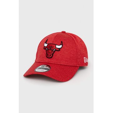 New Era șapcă culoarea rosu, neted 12380822.BLACK-RED