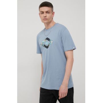 Quiksilver tricou din bumbac culoarea violet, cu imprimeu