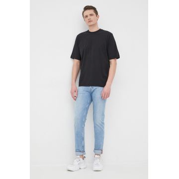Resteröds tricou din bumbac culoarea negru, neted
