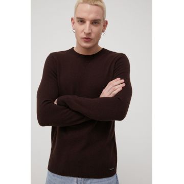 Superdry pulover de lana barbati, culoarea maro, light