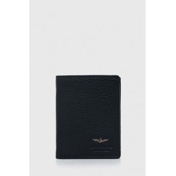 Aeronautica Militare portofel de piele barbati, culoarea albastru marin