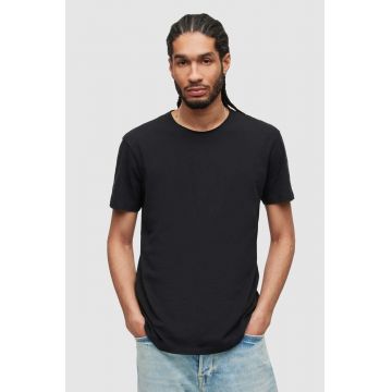 AllSaints tricou din bumbac 2-pack culoarea negru, neted