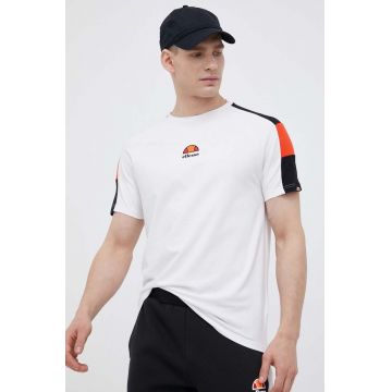 Ellesse tricou barbati, culoarea alb, cu imprimeu